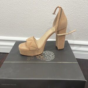 Vince Camuto Maghs tan platform heels; brand new; never been worn!